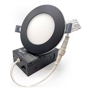 4 INCHES SMD DOWNLIGHT WITH NIGHTLIGHT 9+2 W - 90-130 V AC IP20 - UP TO 800 LM - CRI 85+ - 5CCT - DIMMABLE - 120 ° - BLACK (CUT OUT105-114MM)