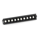 LED RECESSED LINEAR BLADE LIGHT 10 HEADS 120VAC 20W BEAM ANGLE 38DEG 1650LM CRI 90+ PF 0.9+ DAMP LOCATION 4000K BLACK