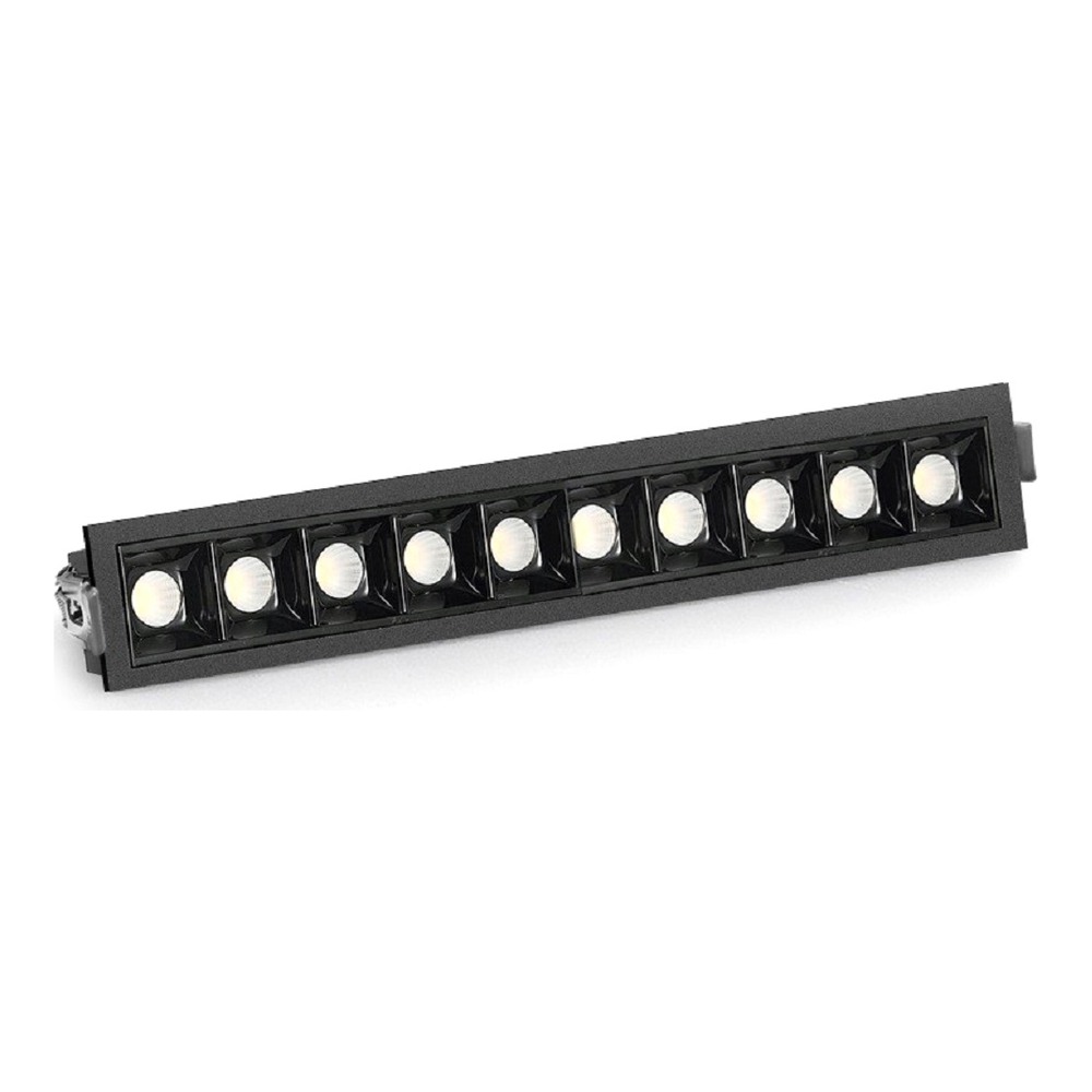 LED RECESSED LINEAR BLADE LIGHT 10 HEADS 120VAC 20W BEAM ANGLE 38DEG 1650LM CRI 90+ PF 0.9+ DAMP LOCATION 4000K BLACK