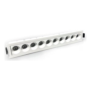 LED RECESSED LINEAR BLADE LIGHT 10 HEADS 120VAC 20W BEAM ANGLE 38DEG 1650LM CRI 90+ PF 0.9+ DAMP LOCATION 4000K WHITE