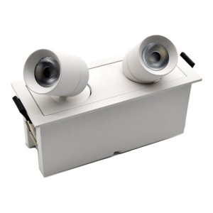 2 HEADS LED RECESSED LINEAR ADJUSTABLE SPOT LIGHT 6W - 5CCT CRI90 BEAM ANGLE 38 WET LOCATION - WHITE