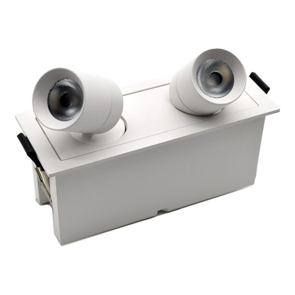 2 HEADS LED RECESSED LINEAR ADJUSTABLE SPOT LIGHT 6W - 5CCT CRI90 BEAM ANGLE 38 WET LOCATION - WHITE
