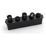 LUMINAIRE LED ENCASTRÉ LINÉAIRE 5 TÊTES ORIENTABLES 15W 5CCT CRI90 ANGLE 38° ZONE HUMIDE - NOIR