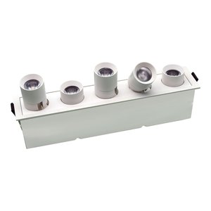 5 HEADS LED RECESSED LINEAR ADJUSTABLE SPOT LIGHT 15W - 5CCT CRI90 BEAM ANGLE 38 WET LOCATION - WHITE