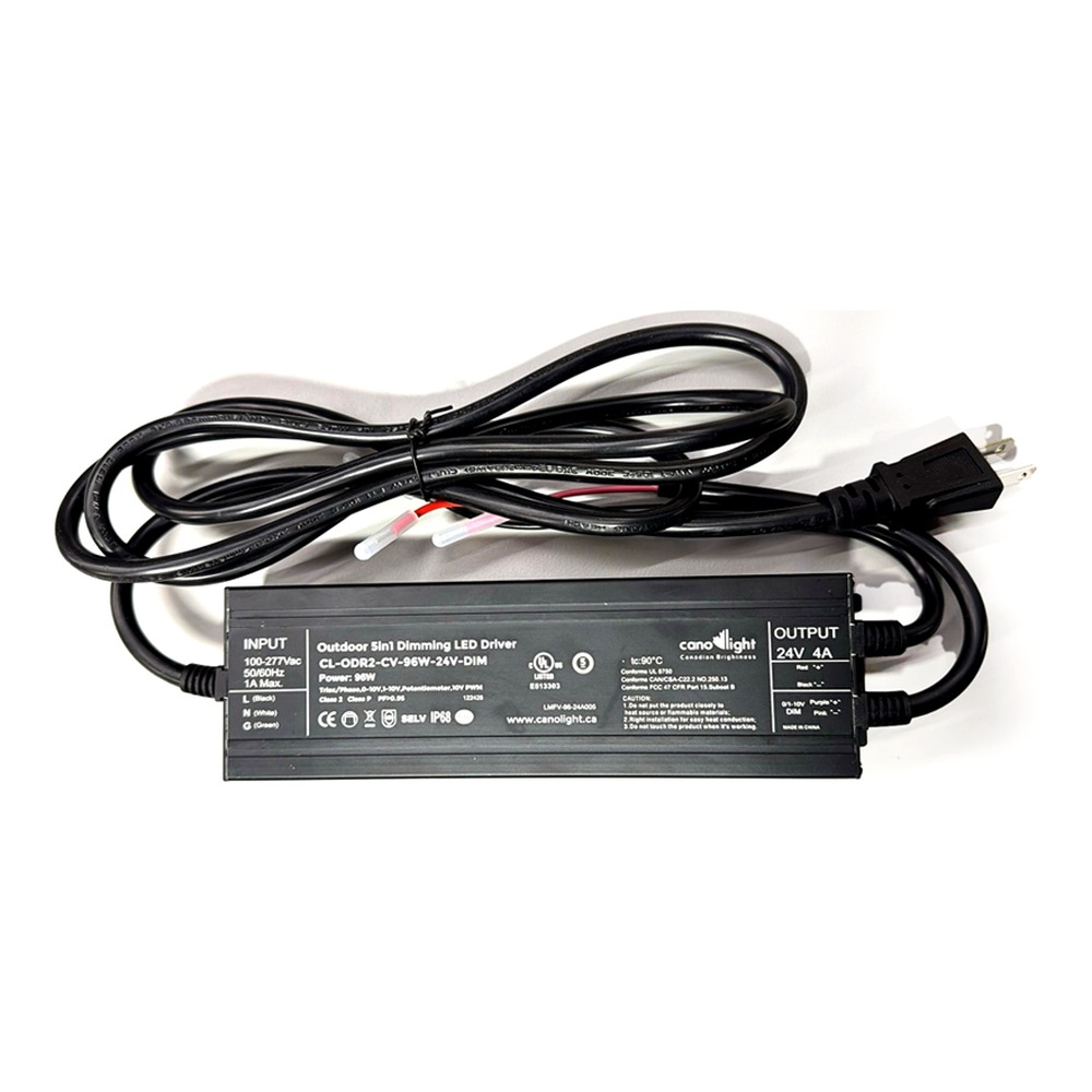 EXTÉRIEUR 96W - 5 IN 1 GRADABLE CONSTANT VOLTAGE LED PILOTE - IP68 - INPUT 100-277V AC - OUTPUT 24 V DC - PF 0.95+ -