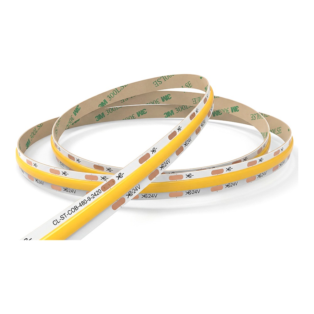 COB STRIP LIGHT 8MM PCB WIDTH 480LED/M 5M/ROLL 9W/M 24V IP20 2700K