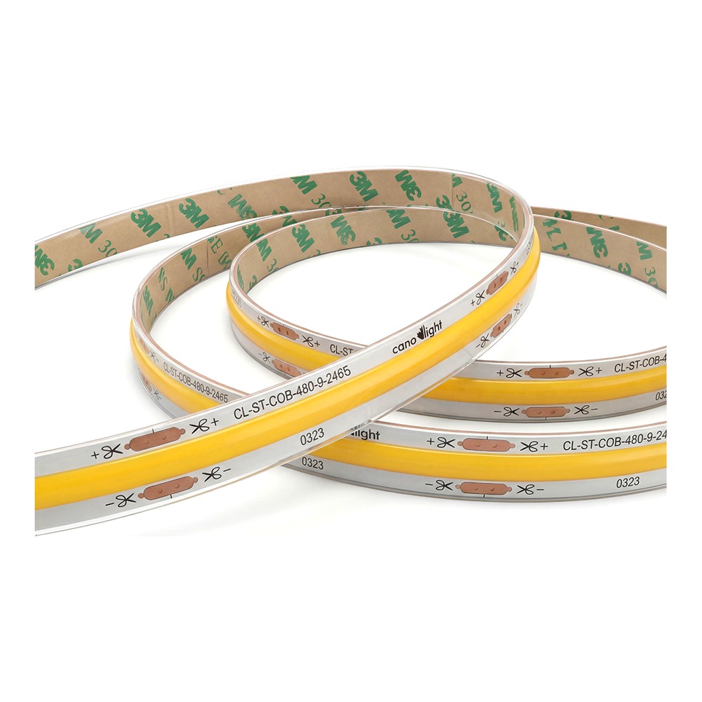 COB STRIP LIGHTS 8MM PCB WIDTH 480LED/M 9W/M 24V 5M/ROLL IP65 3000K