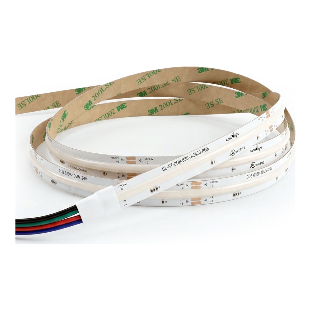 COB STRIP LIGHT 630LED/M 10MMPCB WIDTH 9W/M 24VDC 5M/ROLL IP20 RGB