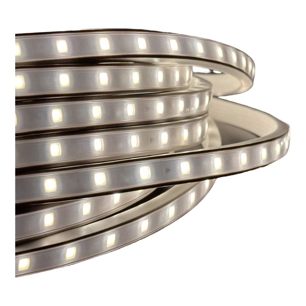 SMD STRIP LIGHT 60LED/M 6 W/M 110 V AC 50 M/ROLL , IP65 4000K , CRI80 ,250 LM/M , EACH BOX INCLUDES