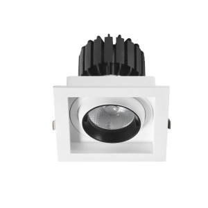 ONE HEAD SQUARE 12W DOWNLIGHT CRI>90 3000K 90LM/W TRIAC DIMMABLE 36deg WHITE BODY