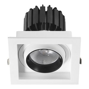 ONE HEAD SQUARE 12W DOWNLIGHT CRI90 3000K 90LM/W TRIAC DIMMABLE 36DEG WHITE BODY