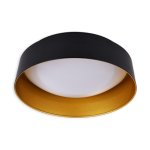 CL23P12 - Round - 15W - 900 Lumens - 120V - CCT (30K - 40K - 50K). Exterior Color BK - Interior Gold. 12 Diam. X 3 1/2 H - Gold