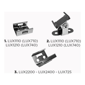 PAIR OF SLIM U-SHAPE MOUNTING CLIPS WITH SCREWS FOR LUX710 AND LUX740 PROFILES