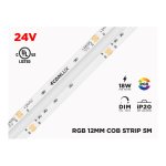 24V 5M IP20 12MM COB LED STRIP - RGB