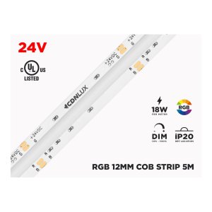 24V 5M IP20 12MM COB LED STRIP - RGB