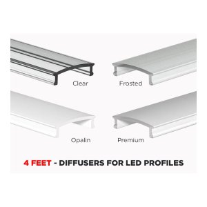 4 FEET DIFFUSERS FOR ALUMINUM U SHAPE PROFILE (LUX710 - LUX740 - LUX745 - LUX747)