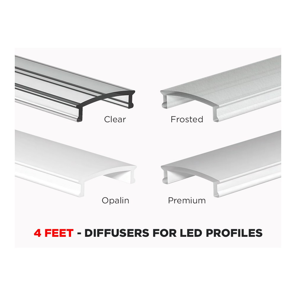 4 FEET DIFFUSERS FOR ALUMINUM U SHAPE PROFILE (LUX710 - LUX740 - LUX745 - LUX747)