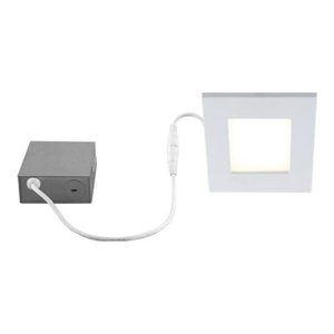Square 4" LED Recessed Light Round Cutout 11W Matte White