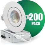 2" Directional LED Recessed Light 5CCT Pro Wet Location Airtight Matte White
