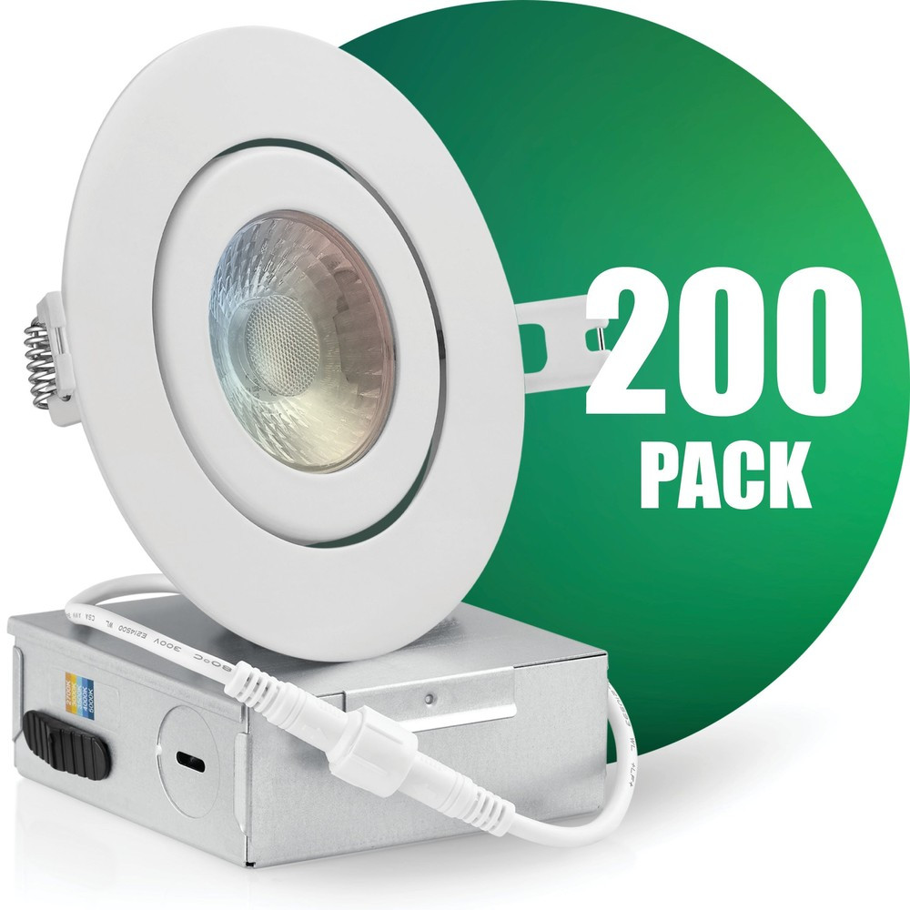 2" Directional LED Recessed Light 5CCT Pro Wet Location Airtight Matte White