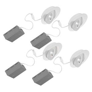 4-PACK RECESSED LIGHT LED 4 IN DIRECTIONAL 360 DEGREES 11W MATTE WHITE
