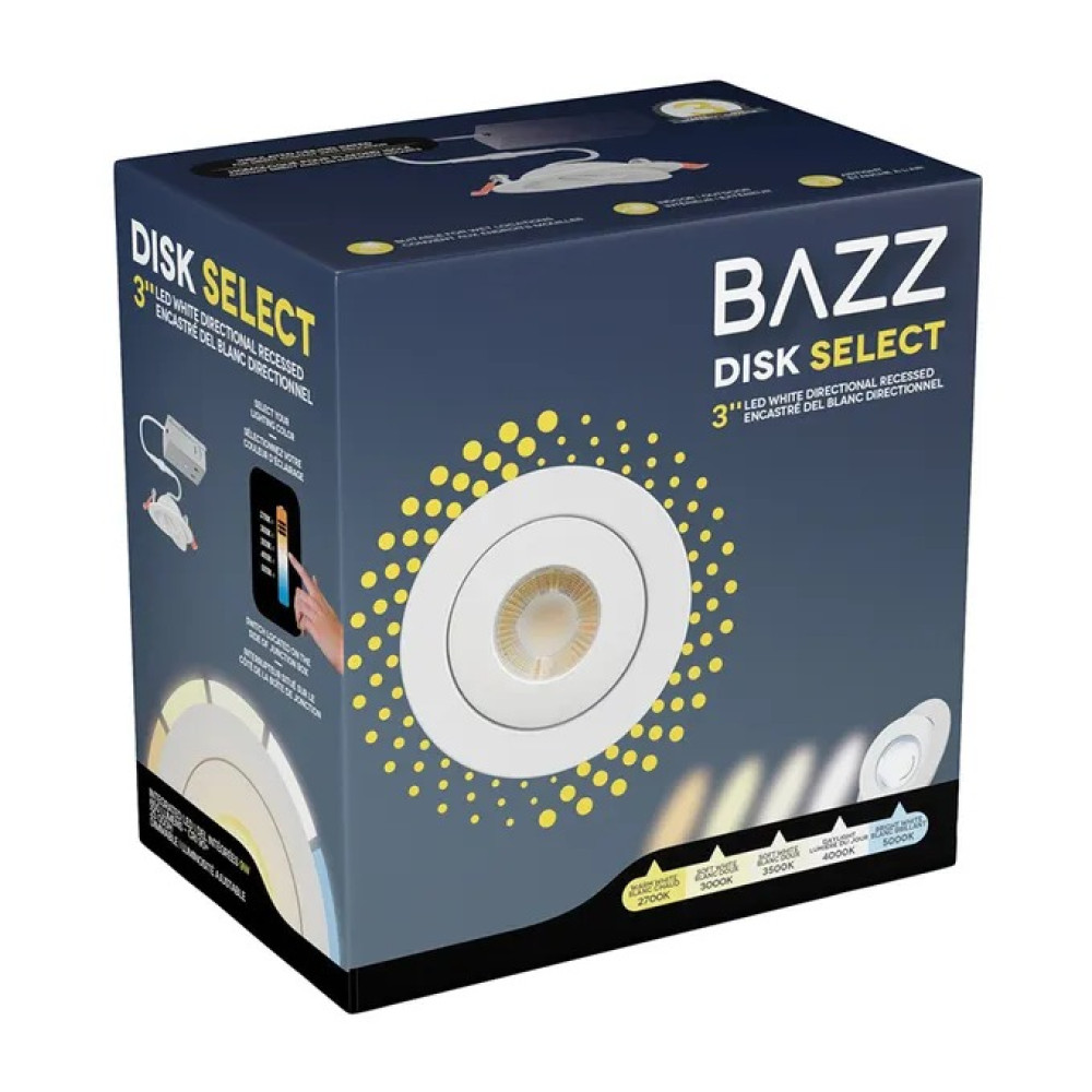 3" Directional LED Recessed Light 5CCT Pro Wet Location Airtight Matte White