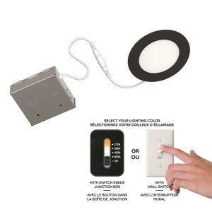 4" 11W 4CCT Select 2700-3000-4000-5000K Auto LED Recessed Light Matte Black