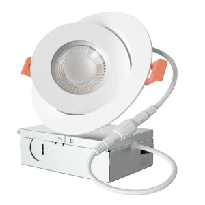 4" Directional 5CCT Pro LED Recessed Light Wet Location Airtight Matte White