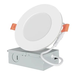 4" 5CCT 2700-3000-3500-4000-5000K Wet Location LED Recessed Light with 2200K Ring White