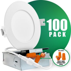 4-pack 4" LED Recessed Light 5CCT Wet Location Ring 2200K Matte White