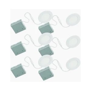 6-pack 4" LED Recessed Light 11W 5CCT Select 2700-3000-3500-4000-5000K Matte White