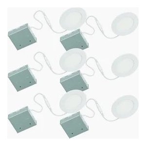 6-PACK RECESSED LIGHT LED 4 IN 11W 5CCT SELECT 2700-3000-3500-4000-5000K MATTE WHITE