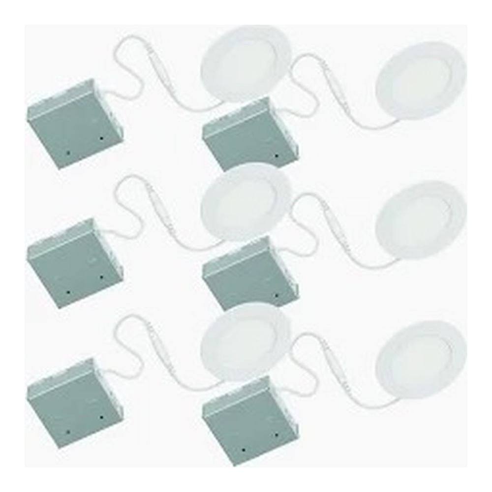 6-PACK RECESSED LIGHT LED 4 IN 11W 5CCT SELECT 2700-3000-3500-4000-5000K MATTE WHITE