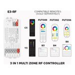 E3-RF 3 IN 1 RF LED CONTROLLER (RGB - RGB+W - RGB+CCT) 1 TO 8 ZONES SELF REPEATING