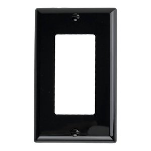 DECORATOR WALLPLATE | 1 GANG | BLACK | PLASTIC | V2