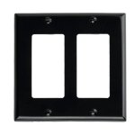 Plaque Murale Décorateur - 2 Gang - Noir - Plastique - V2