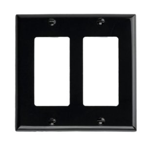 Decorator Wallplate - 2 Gang - Black - Plastic - V2
