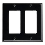 DECORATOR WALLPLATE | 2 GANG | BLACK | PLASTIC | V2