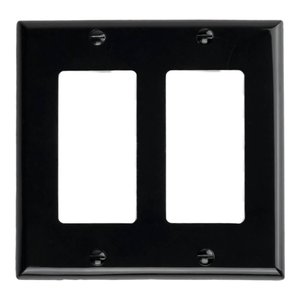 DECORATOR WALLPLATE | 2 GANG | BLACK | PLASTIC | V2