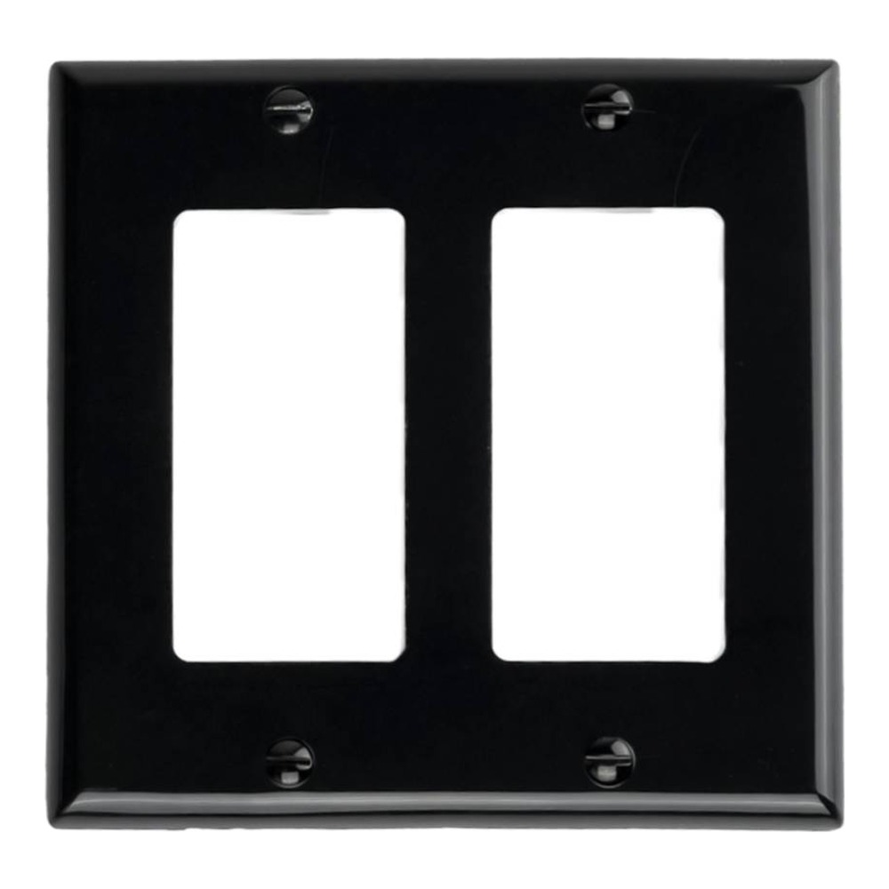 DECORATOR WALLPLATE | 2 GANG | BLACK | PLASTIC | V2