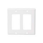Plaque Murale Décorateur - 2 Gang - Blanc - Plastique - V2
