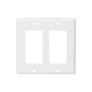 Decorator Wallplate - 2 Gang - White - Plastic - V2