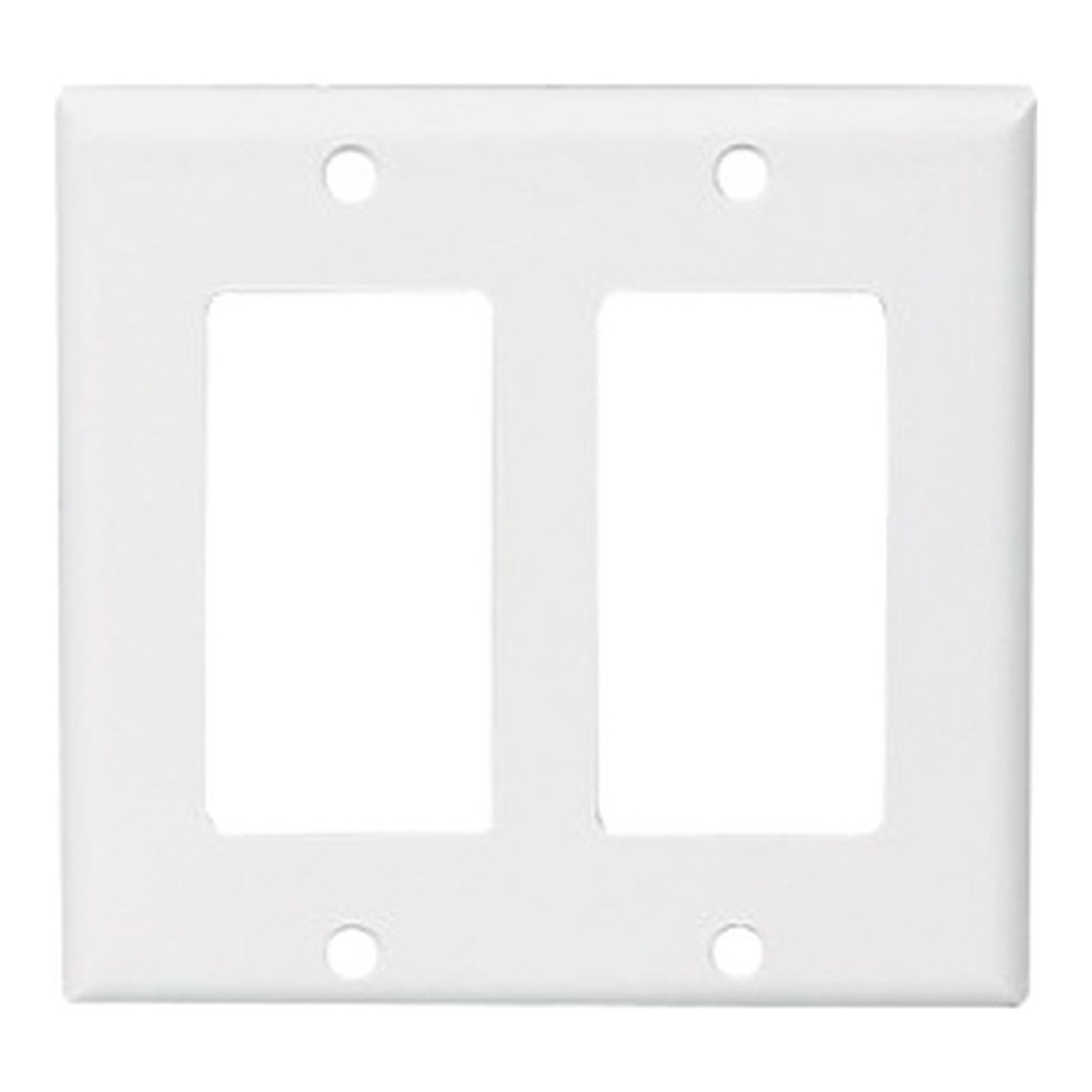 DECORATOR WALLPLATE | 2 GANG | WHITE | PLASTIC | V2