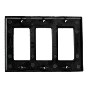 DECORATOR WALLPLATE | 3 GANG | BLACK | PLASTIC | V2