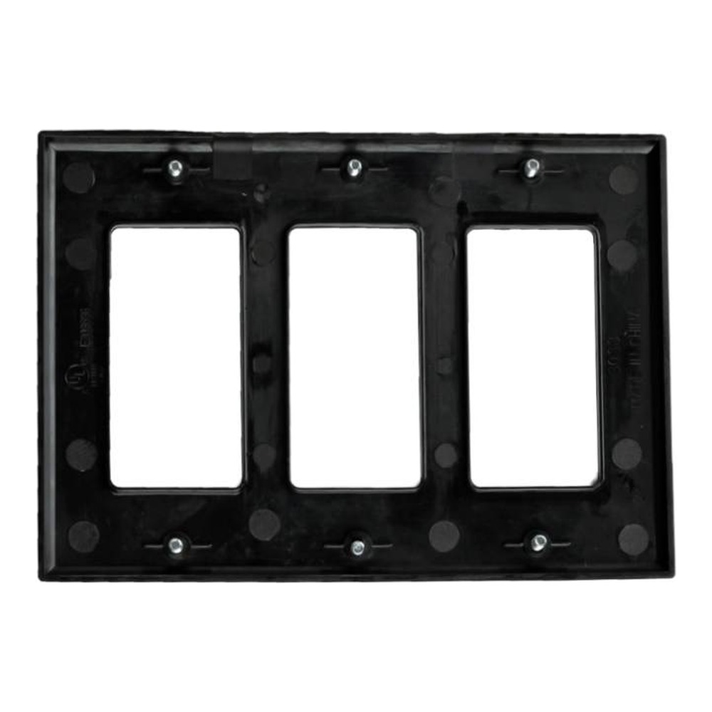DECORATOR WALLPLATE | 3 GANG | BLACK | PLASTIC | V2