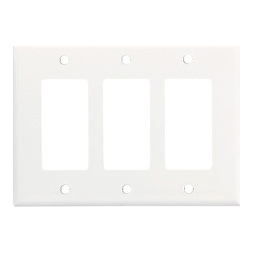 DECORATOR WALLPLATE | 3 GANG | WHITE | PLASTIC | V2