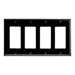 DECORATOR WALLPLATE | 4 GANG | BLACK | PLASTIC | V2