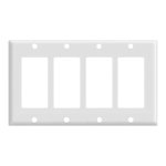 DECORATOR WALLPLATE | 4 GANG | WHITE | PLASTIC | V2