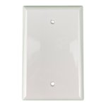 Blank Mid Size Wallplate - 1 Gang - White - Plastic - 20/Box