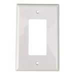 DECORATOR MID SIZE WALLPLATE | 1 GANG | WHITE | PLASTIC | 20/BOX